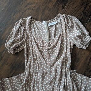 Petal & Pup Brown and White Midi Dress